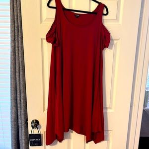 Good Condition Torrid Red Skater Cut Out Asymmetrical Dress